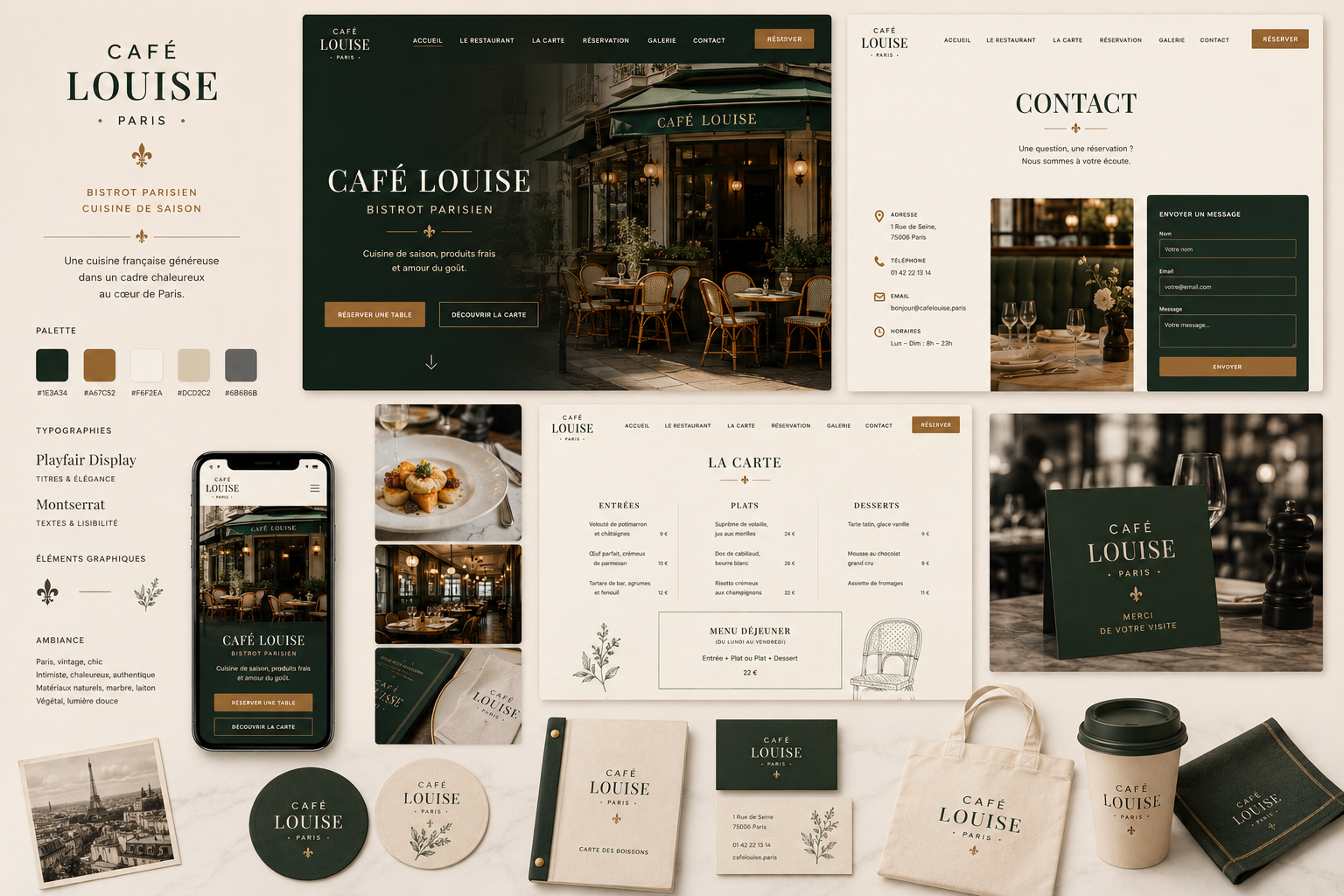 Identité visuelle Café Louise — bistrot parisien
