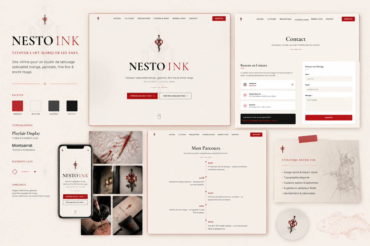 Identité visuelle Nesto Ink — studio de tatouage